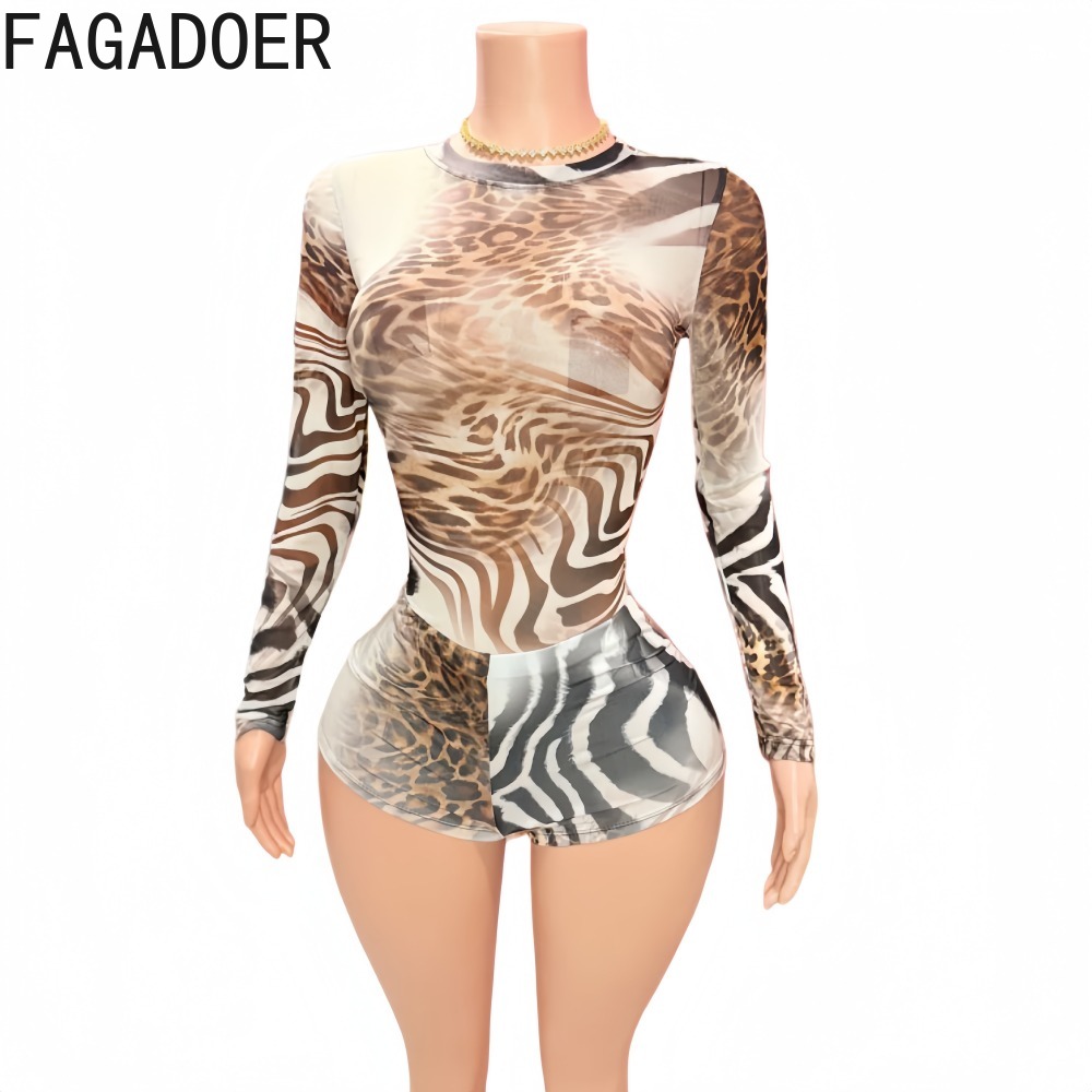 FAGADOER Sexy Leopard Zebra Pr - Streetwear Brand Shorts recension och pris