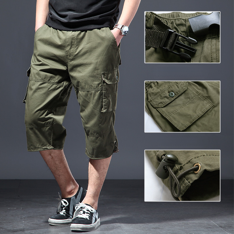 Men's Cotton 3/4 Pants Loose P - Streetwear Brand Shorts recension och pris