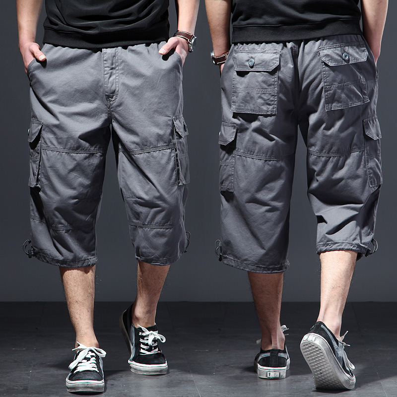 Men's Cotton 3/4 Pants Loose P - Streetwear Brand Shorts recension och pris