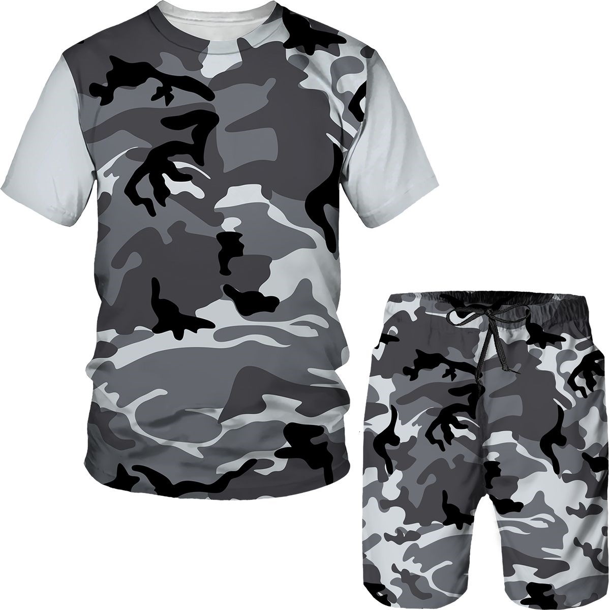 Camouflage Men's Suits Camo 3D - Streetwear Brand Shorts recension och pris