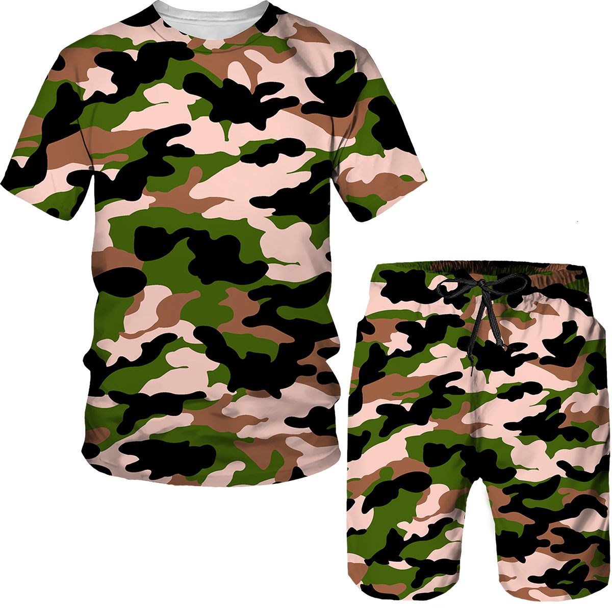 Camouflage Men's Suits Camo 3D - Streetwear Brand Shorts recension och pris