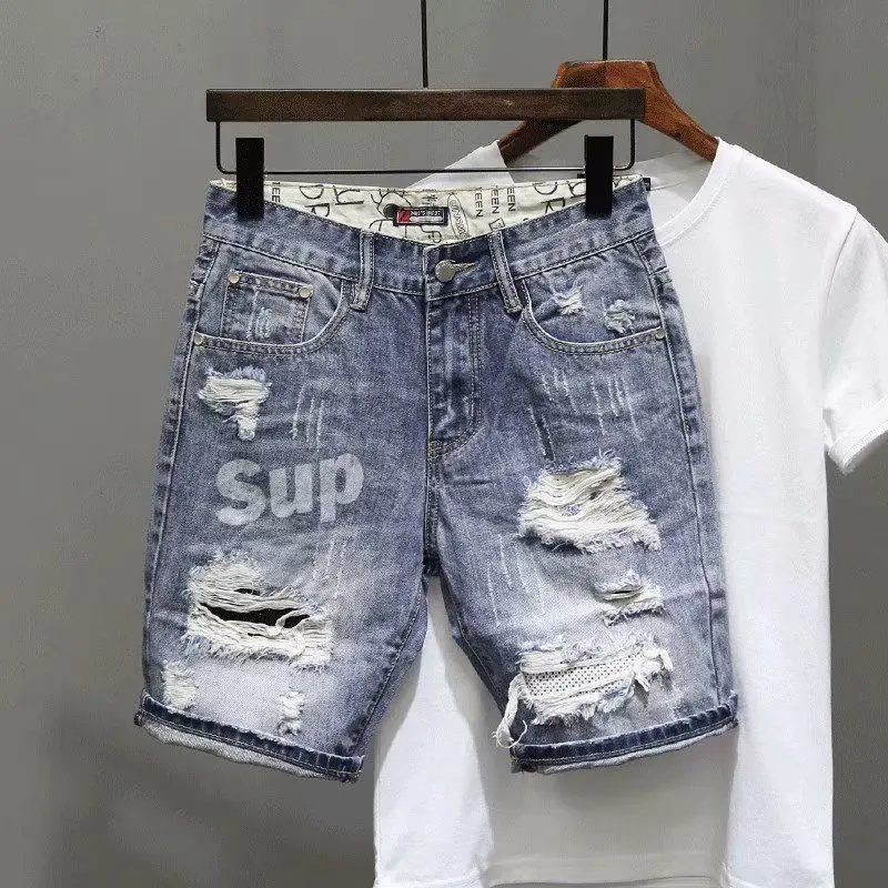 Men's Short Jeans Pants Black  - Streetwear Brand Shorts recension och pris