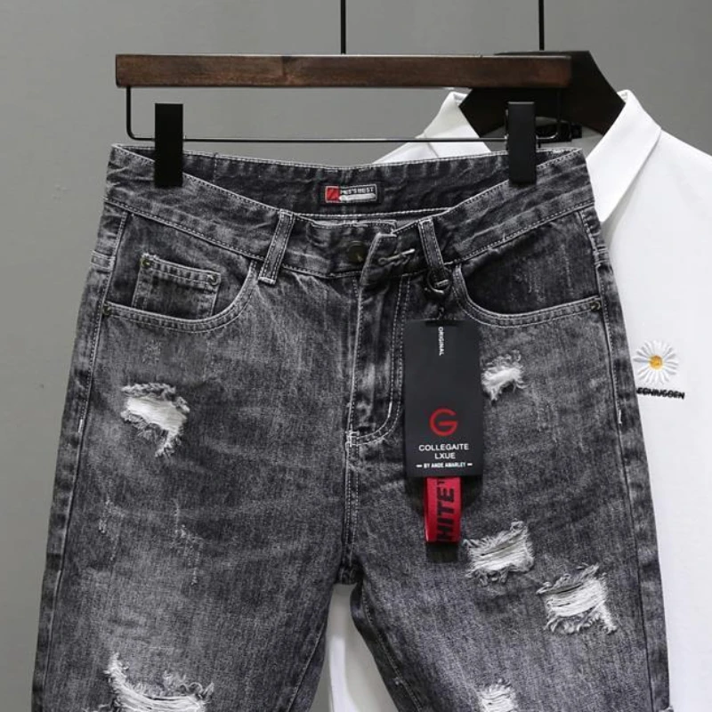 Men's Short Jeans Pants Black  - Streetwear Brand Shorts recension och pris