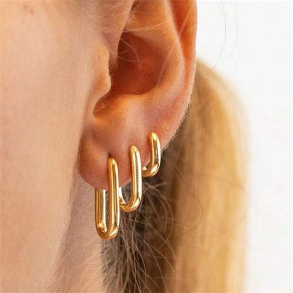 3pcs Pun Style Geometric Ellip - Streetwear Brand Accessories recension och pris