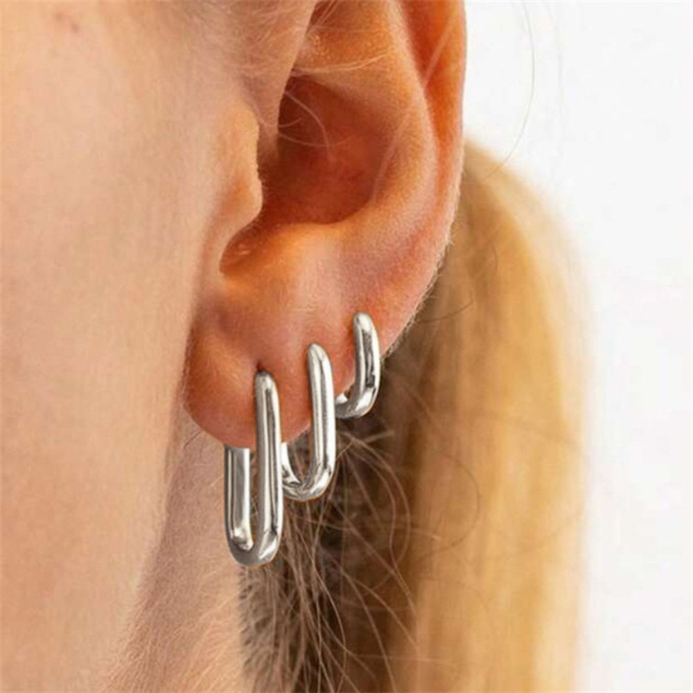 3pcs Pun Style Geometric Ellip - Streetwear Brand Accessories recension och pris